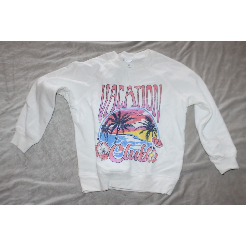 Art Class Youth Sweatshirt Size Medium 8 Long sleeve Vacation Club White